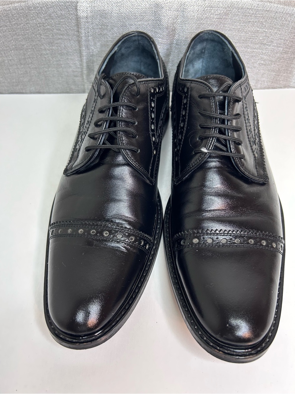 Beta Black Leather Cap Toe Oxford Dress Shoes EU 41 Worn Once